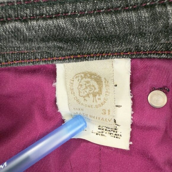 Diesel Grey Denim Jeans Slammer Stretch Men’s Size 31 x 32 Made in Italy - Picture 7 of 11